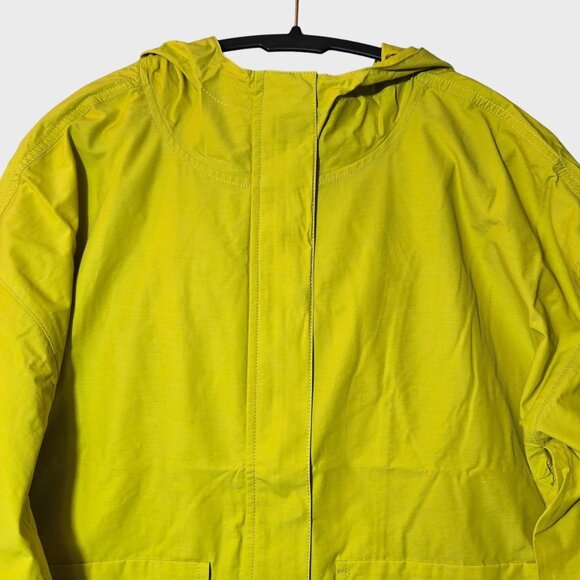 Eileen Fisher Hooded Jacket XL Yellow Drawstring Zip Up Lightweight Minimalist - Picture 4 of 16